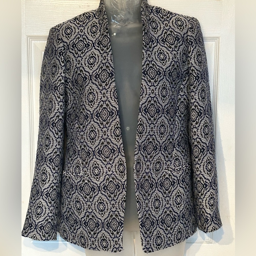 Banana Republic Black and White Patterned Blazer